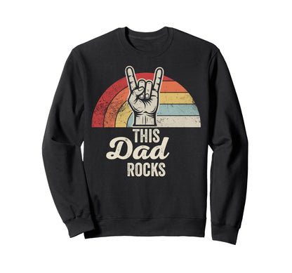 This Dad Rocks Hand Sign Rainbow Sweatshirt - Graphic Print for Adults - T-Shirt, Sweatshirt, Hoodie