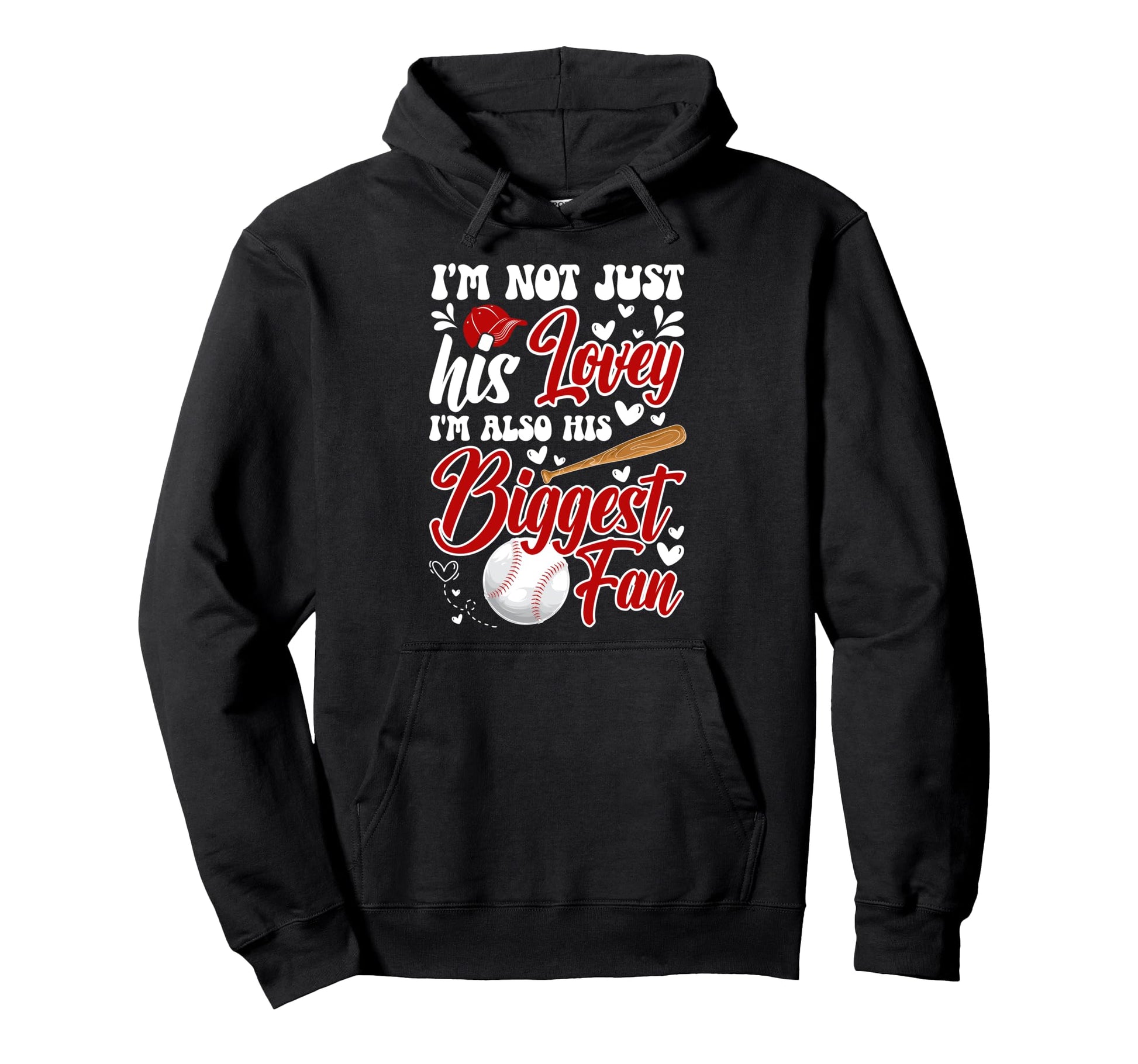 His Biggest Fan Baseball Lovey Baseball Hoodie - Custom Art Print Unisex - T-Shirt, Sweatshirt, Hoodie