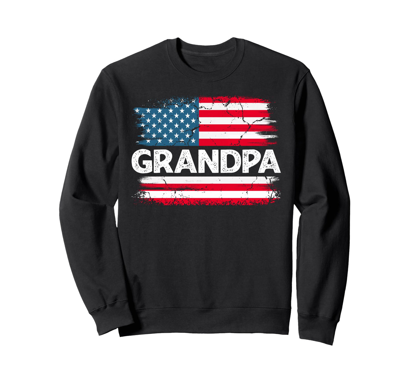 Grandpa American Flag Patriotic Usa Sweatshirt - Trendy Graphic for Adults - T-Shirt, Sweatshirt, Hoodie