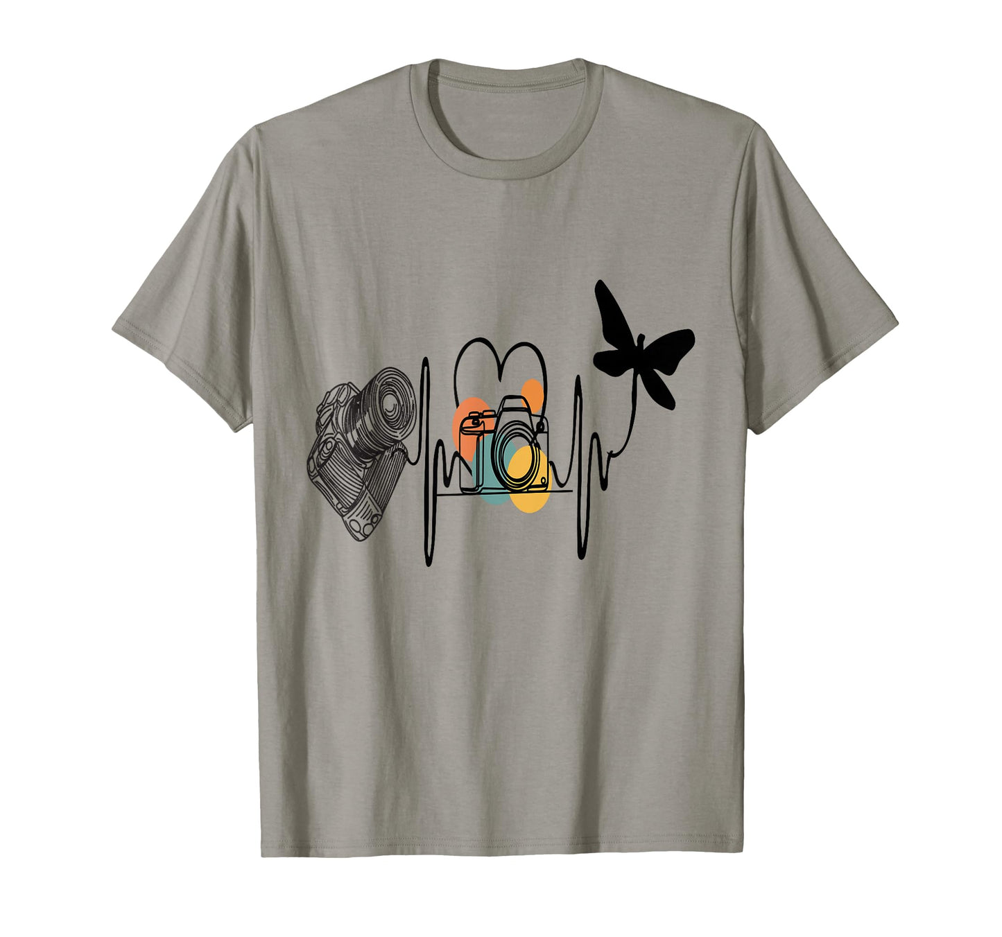 Womens Funny Camera Heartbeat T-Shirt - Custom Art Print Unisex - T-Shirt, Sweatshirt, Hoodie