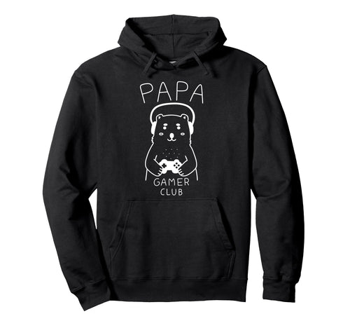 Papa Bear Gamer Club Funny Husband Hoodie - Custom Art Print Unisex - T-Shirt, Sweatshirt, Hoodie