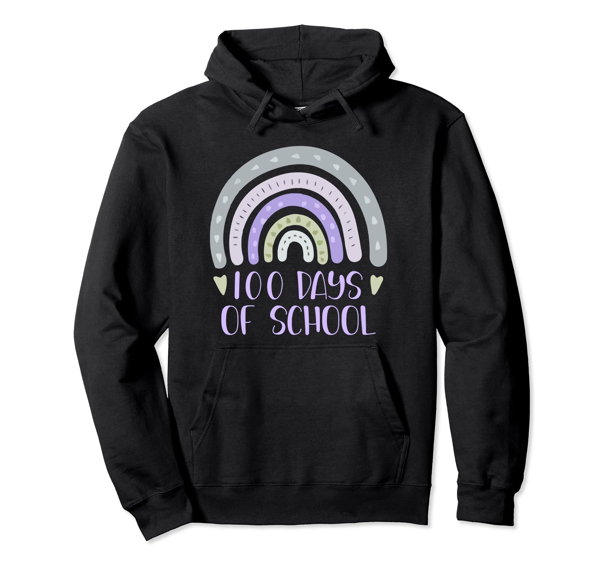 100 Days School Teacher Student Rainbow Hoodie - Custom Art Print Men Women - T-Shirt, Sweatshirt, Hoodie
