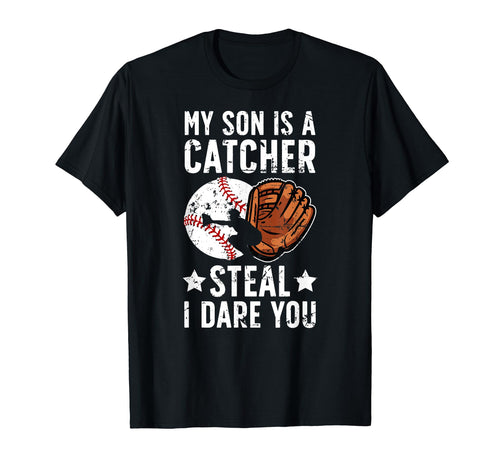 My Son Is Baseball Catcher Dad Baseball T-Shirt - Aesthetic Graphic Unisex - T-Shirt, Sweatshirt, Hoodie