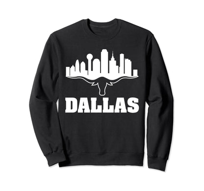 Dallas Texas Dallas Skyline Sweatshirt - Casual Everyday Wear Men Women - T-Shirt, Sweatshirt, Hoodie