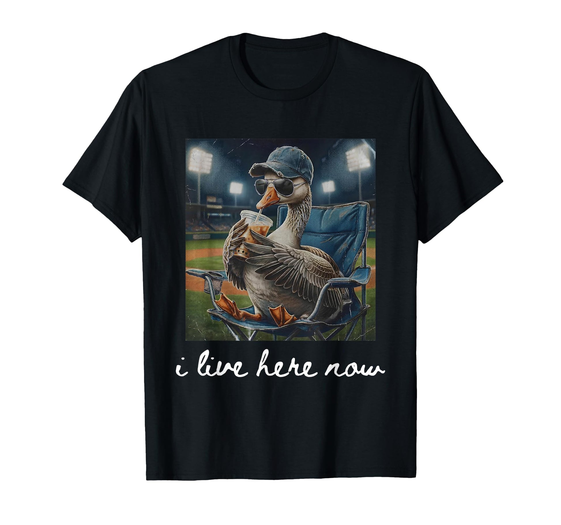 I Live Here Now Baseball Goose Meme T-Shirt - Custom Art Print Unisex - T-Shirt, Sweatshirt, Hoodie