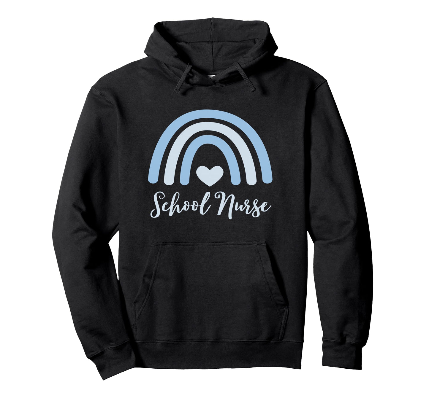School Nurse Trendy Blue Rainbow Groovy Hoodie - Graphic Print Unisex - T-Shirt, Sweatshirt, Hoodie