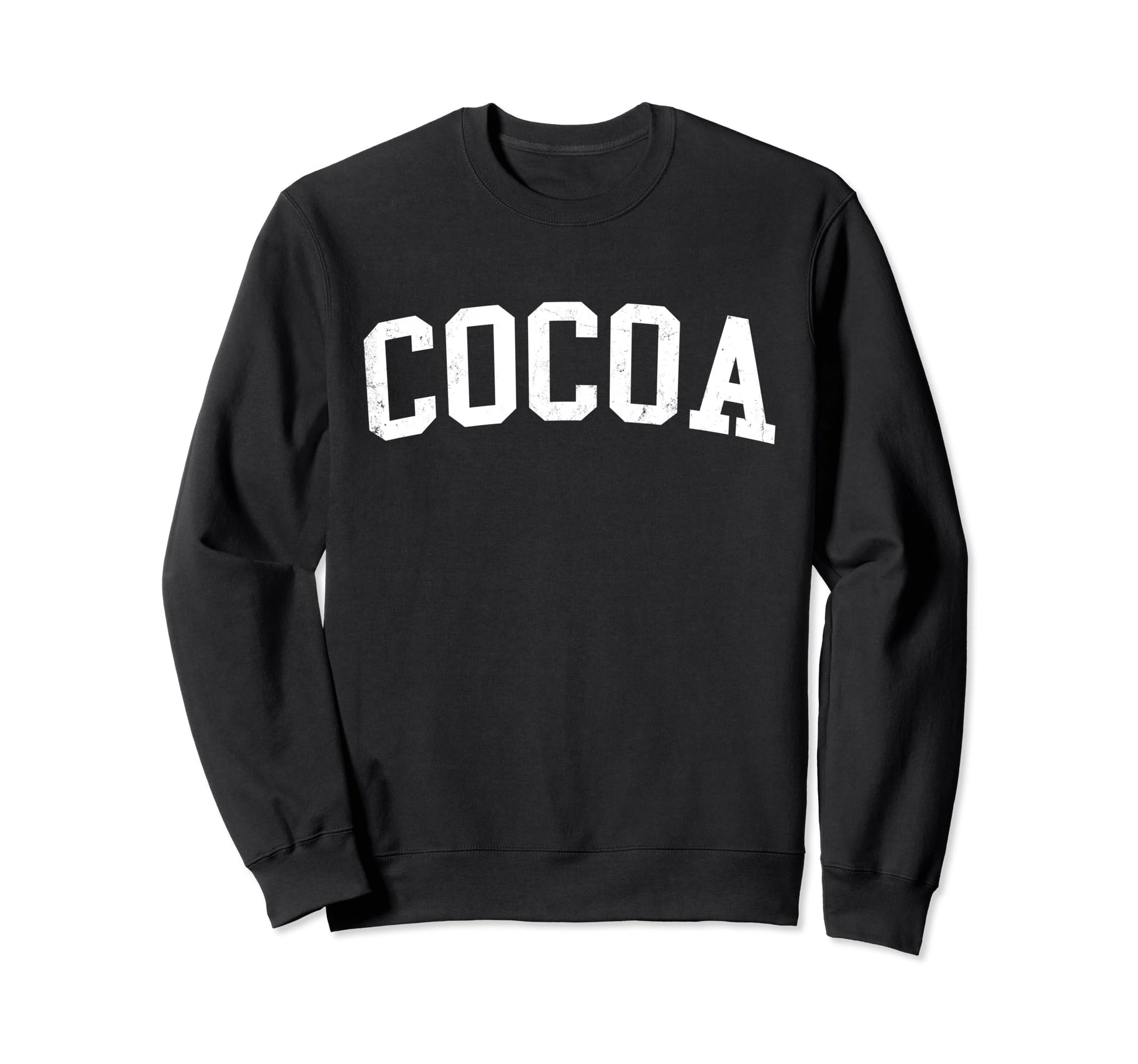 Cocoa Fl Distressed White Varsity Sweatshirt - Aesthetic Graphic Men Women - T-Shirt, Sweatshirt, Hoodie