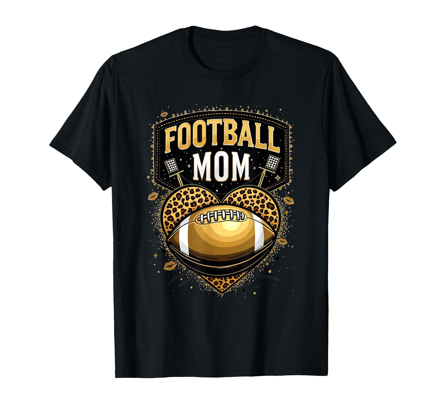 Fierce Football Mom Gold Gift Game Day T-Shirt - Novelty Apparel Unisex - T-Shirt, Sweatshirt, Hoodie