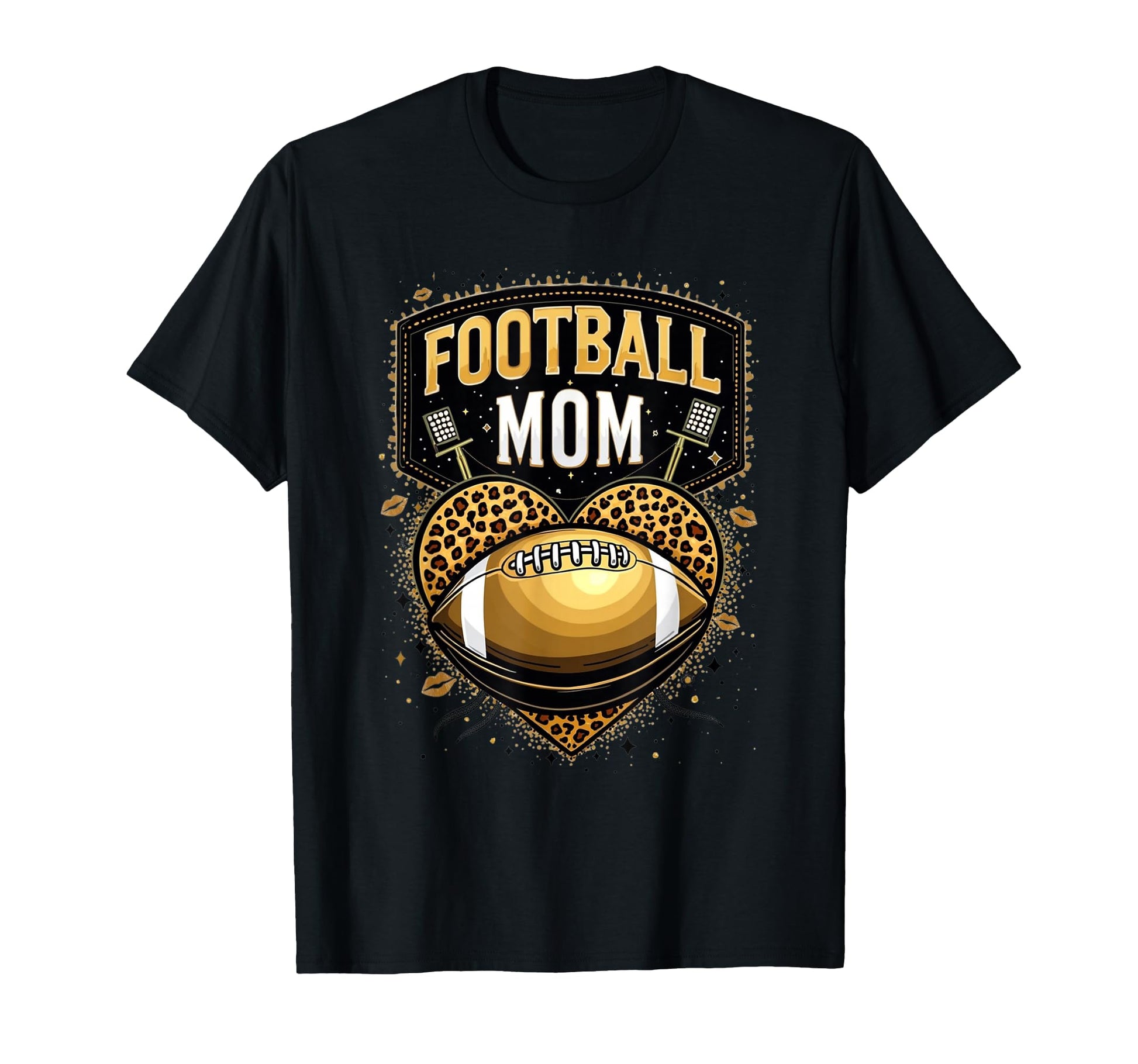 Fierce Football Mom Gold Gift Game Day T-Shirt - Novelty Apparel Unisex - T-Shirt, Sweatshirt, Hoodie