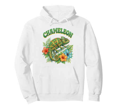 Chameleon Groovy Floral Chameleon Hoodie - Graphic Print for Adults - T-Shirt, Sweatshirt, Hoodie