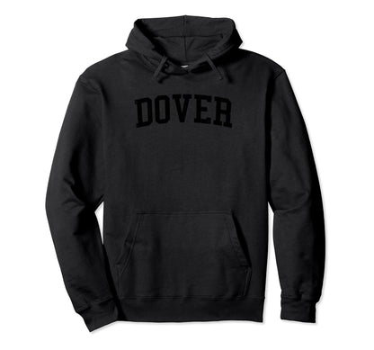 Dover De Distressed Black Varsity Hoodie - Novelty Apparel Men Women - T-Shirt, Sweatshirt, Hoodie