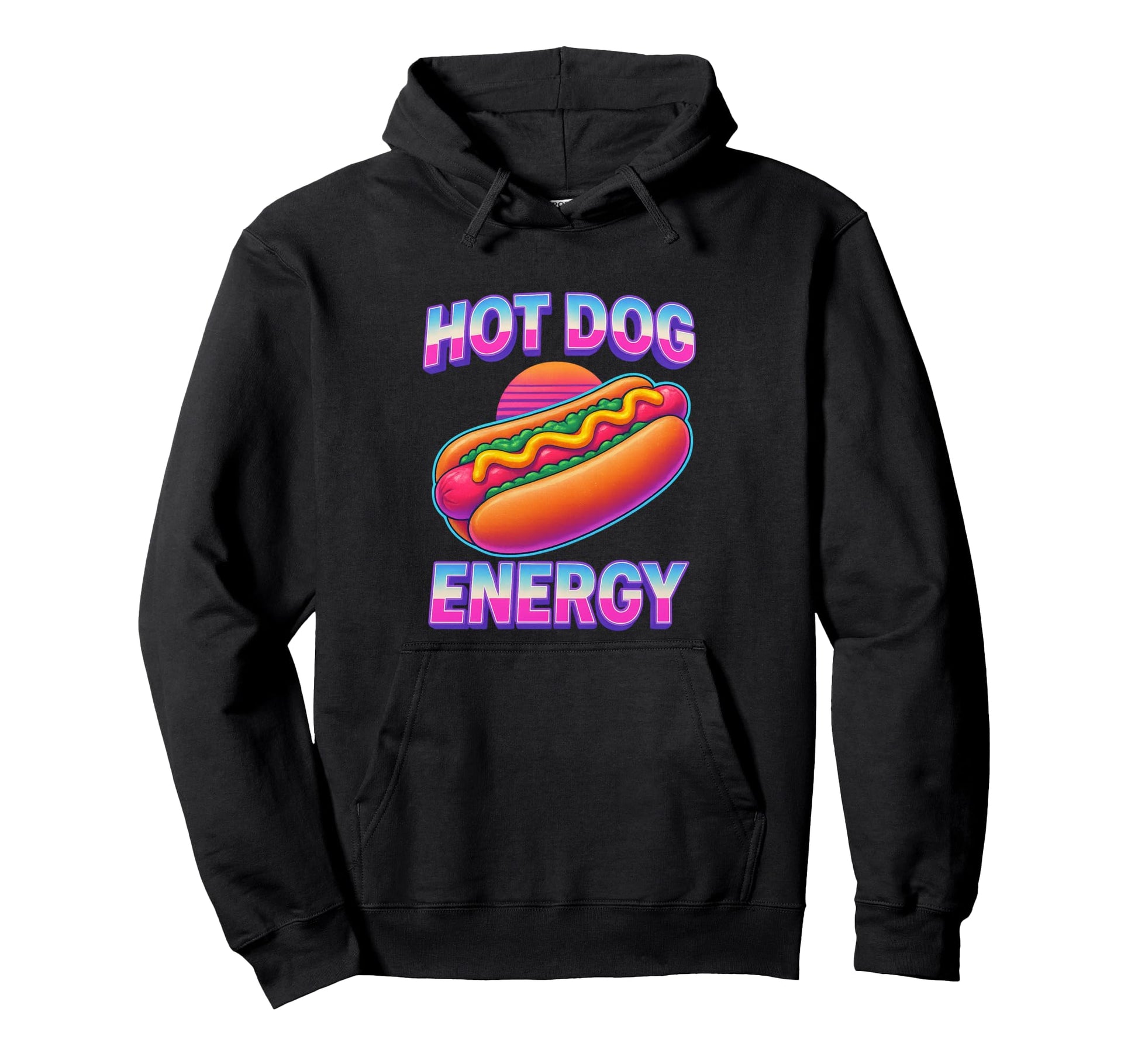Funny Hot Dog Y2K Vaporwave Aesthetic Hoodie - Unique Graphic for Adults - T-Shirt, Sweatshirt, Hoodie