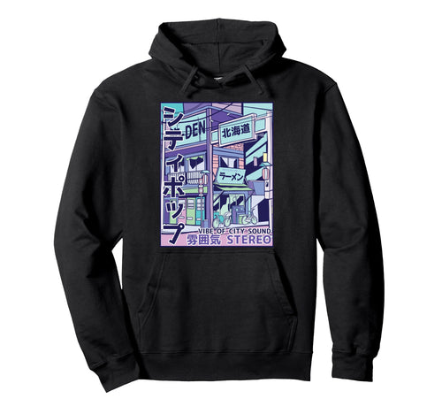 Urban Building Japanese Characters Hoodie - Novelty Apparel for Adults - T-Shirt, Sweatshirt, Hoodie