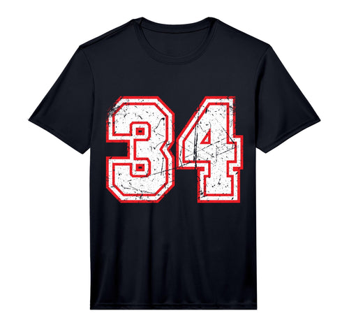 White Red Sports Team Number 34 T-Shirt - Custom Art Print for Adults - T-Shirt, Sweatshirt, Hoodie