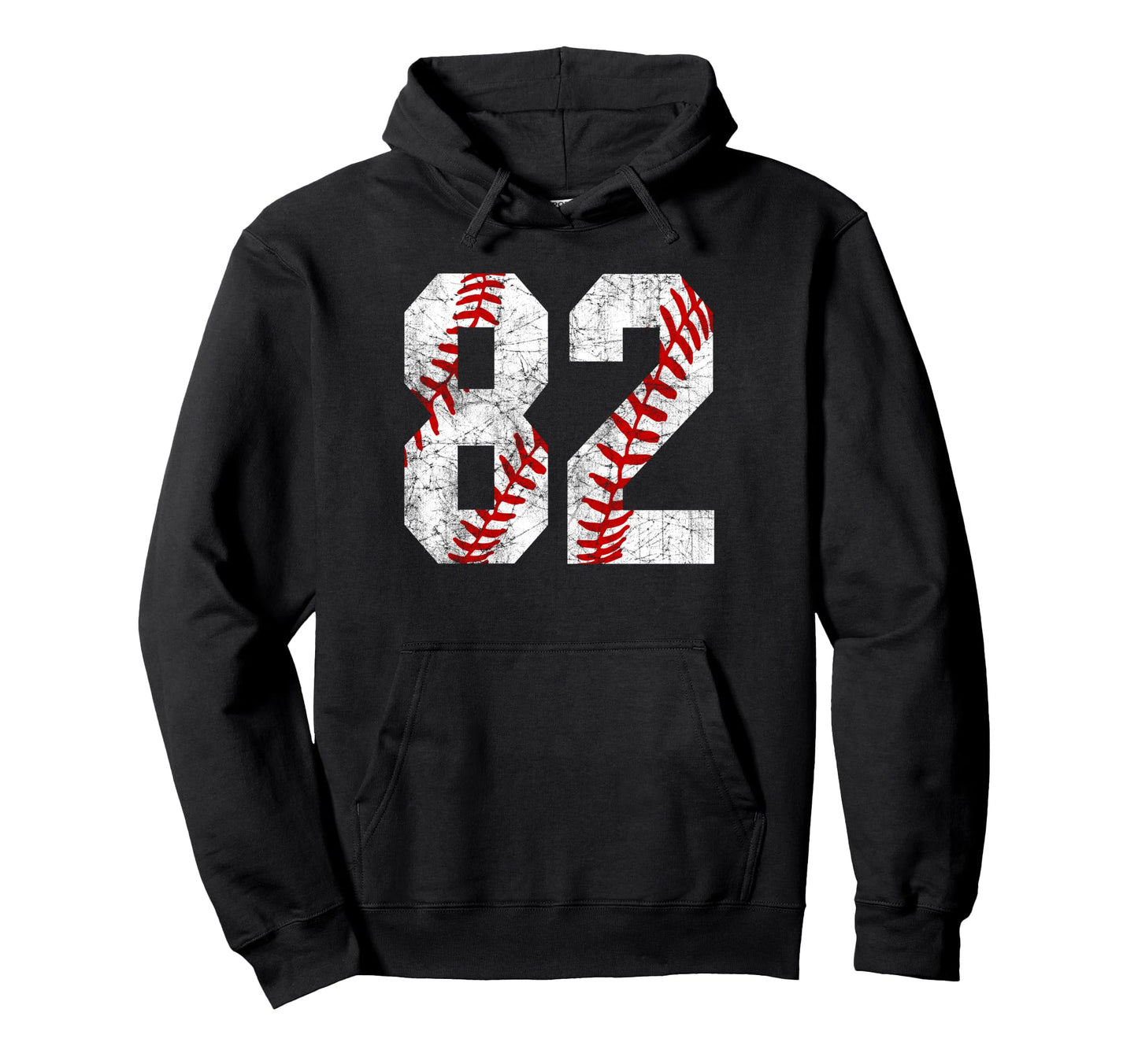 Distressed Baseball Number 82 Jersey Hoodie - Graphic Print for Adults - T-Shirt, Sweatshirt, Hoodie