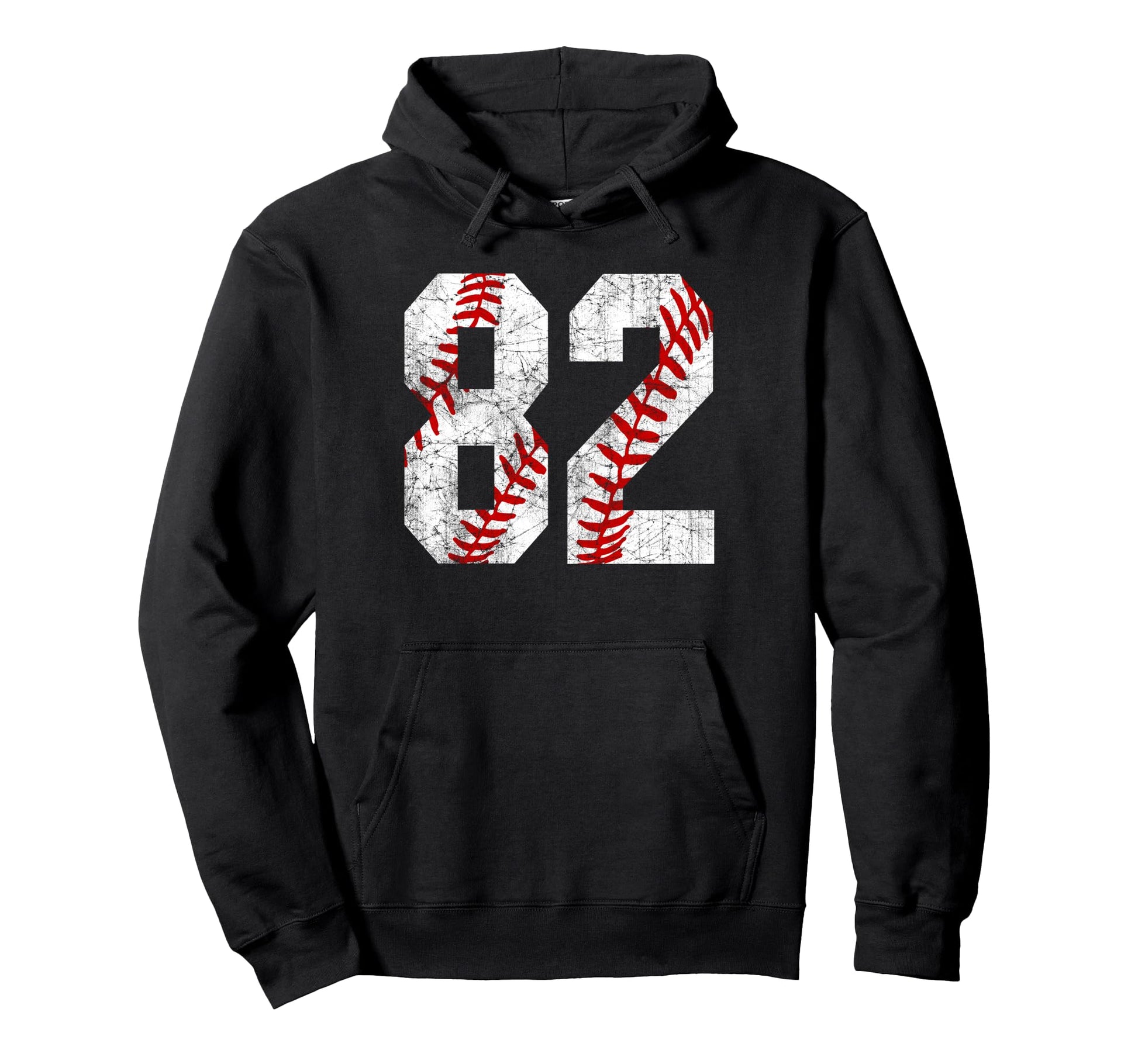 Distressed Baseball Number 82 Jersey Hoodie - Graphic Print for Adults - T-Shirt, Sweatshirt, Hoodie