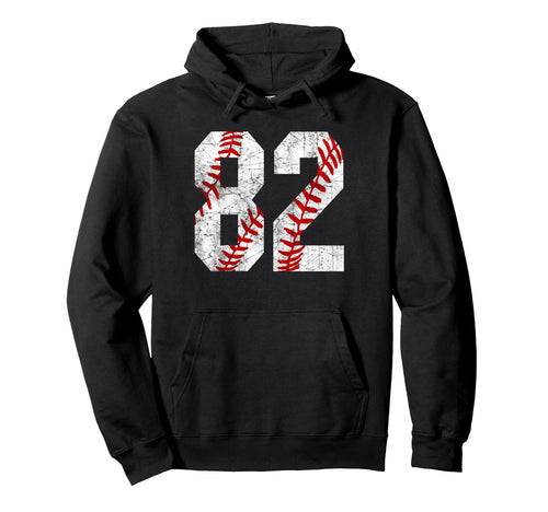Distressed Baseball Number 82 Jersey Hoodie - Graphic Print for Adults - T-Shirt, Sweatshirt, Hoodie