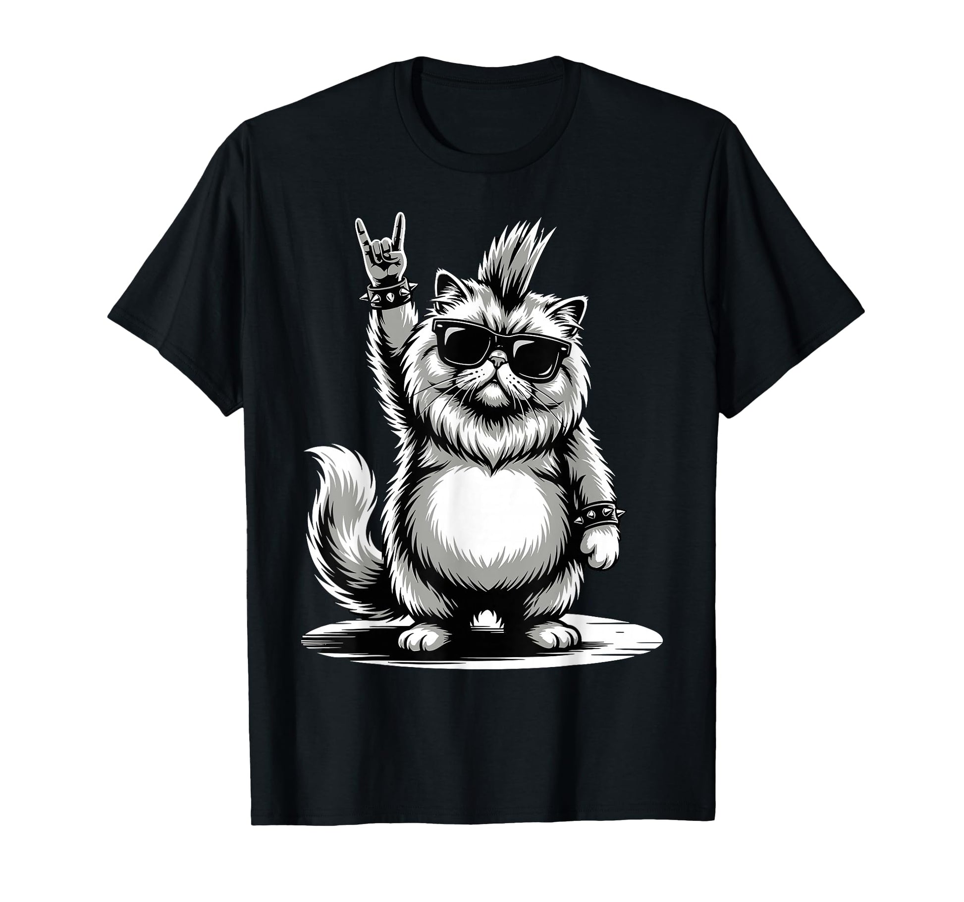 Funny Fatty Cat Loving Rock And Roll T-Shirt - Novelty Apparel Unisex - T-Shirt, Sweatshirt, Hoodie