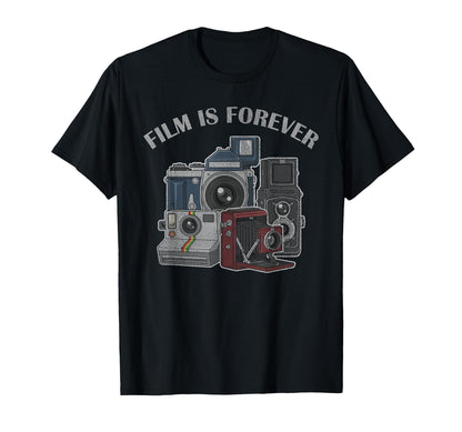 Film Is Forever Old School Camera T-Shirt - Unique Graphic for Adults - T-Shirt, Sweatshirt, Hoodie