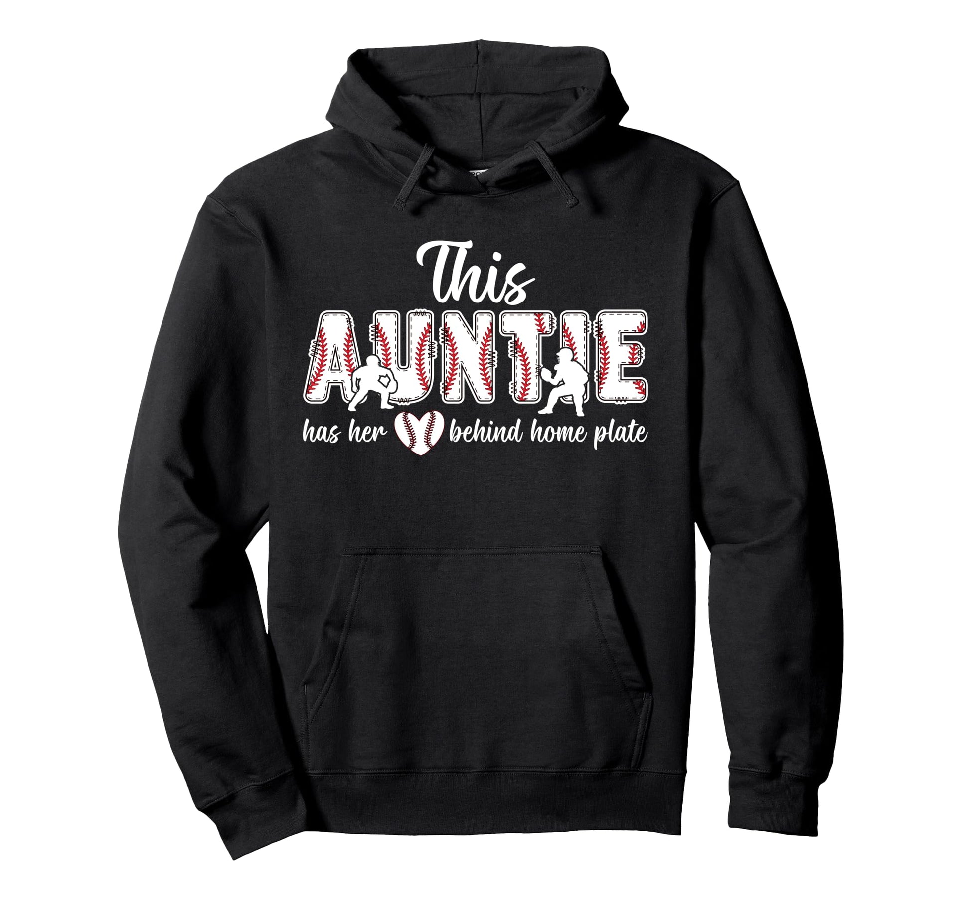 Proud Auntie Baseball Catcher Aunt Hoodie - Unique Graphic for Adults - T-Shirt, Sweatshirt, Hoodie