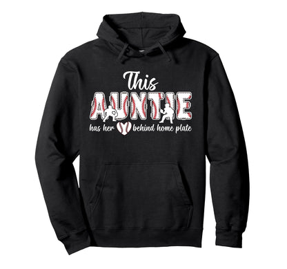 Proud Auntie Baseball Catcher Aunt Hoodie - Unique Graphic for Adults - T-Shirt, Sweatshirt, Hoodie