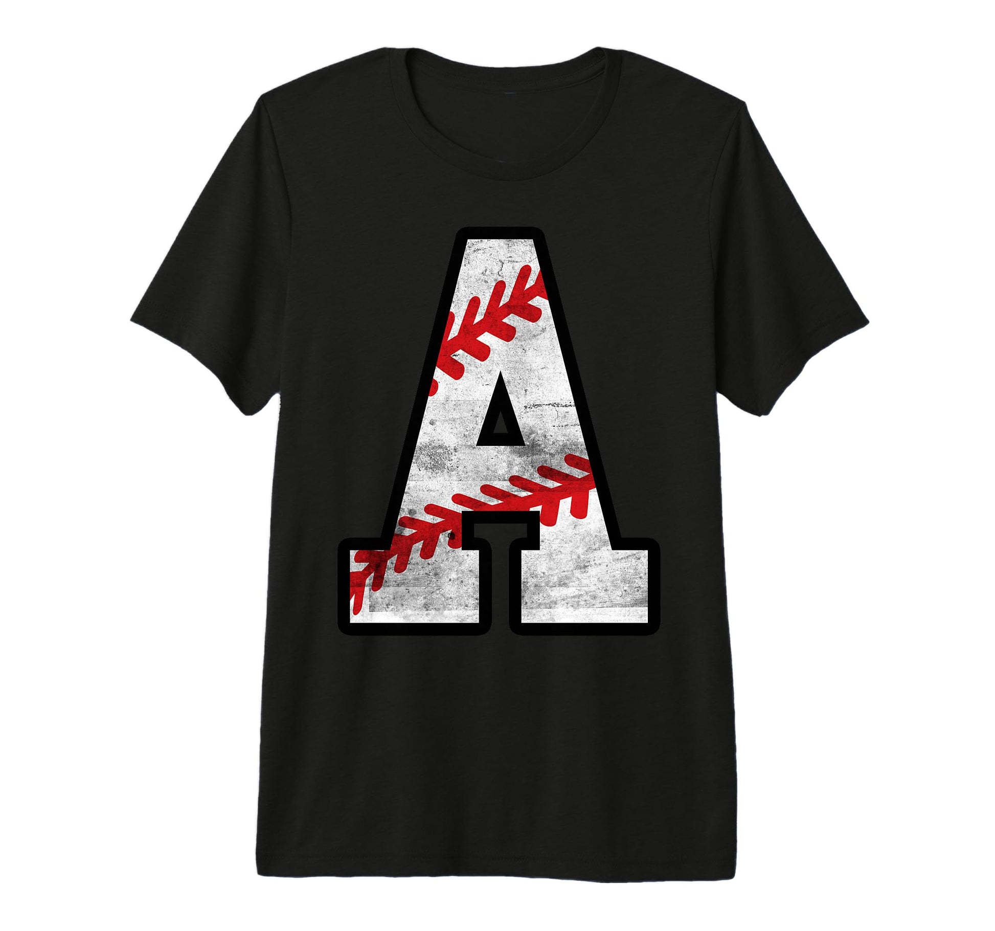 Distressed Baseball Letter Tri Blend T-Shirt - Graphic Print for Adults - T-Shirt, Sweatshirt, Hoodie