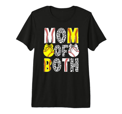 Mom Both Proud Softball Baseball T-Shirt - Casual Everyday Wear for Adults - T-Shirt, Sweatshirt, Hoodie