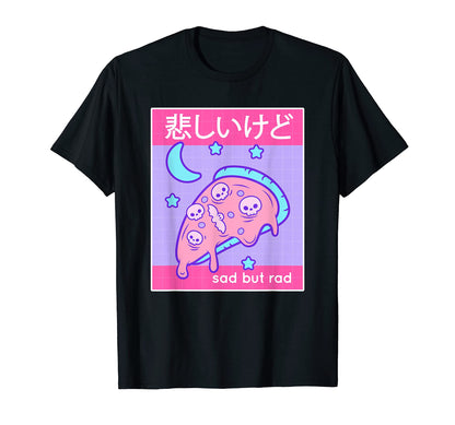 Sad Rad Japanese Kawaii Moon Pizza 90S T-Shirt - Trendy Graphic Men Women - T-Shirt, Sweatshirt, Hoodie