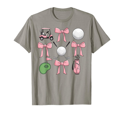 Golf Coquette Bow Golf Ball Mom T-Shirt - Casual Everyday Wear Men Women - T-Shirt, Sweatshirt, Hoodie
