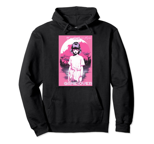 Japanese Vaporwave Sad Anime Indie Hoodie - Custom Art Print for Adults - T-Shirt, Sweatshirt, Hoodie