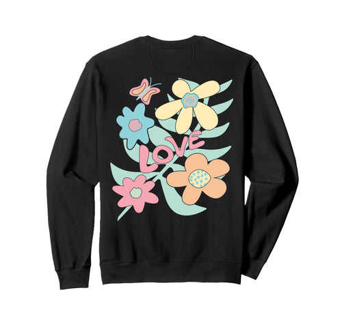Boho Flowers Back Side Sweatshirt - Novelty Apparel Unisex - T-Shirt, Sweatshirt, Hoodie