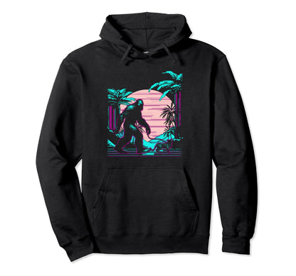 Bigfoot Vaporwave Aesthetic 90S Hoodie - Custom Art Print Men Women - T-Shirt, Sweatshirt, Hoodie