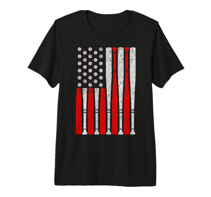 Baseball Us Flag Baseball Lover Dad T-Shirt - Streetwear Style Men Women - T-Shirt, Sweatshirt, Hoodie