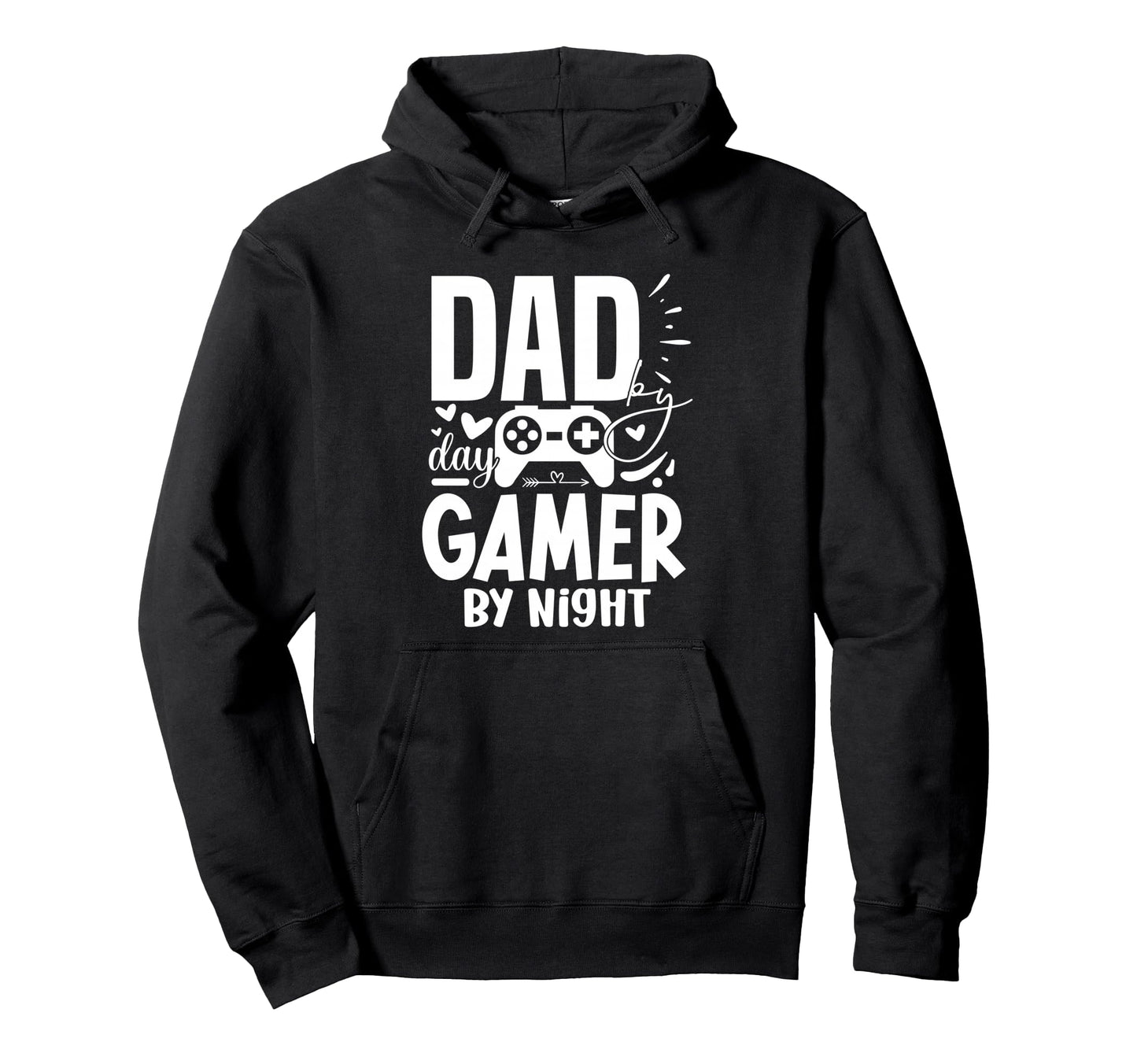 Dad Day Gamer Night Funny Game Mens Beard Hoodie - Graphic Print Unisex - T-Shirt, Sweatshirt, Hoodie