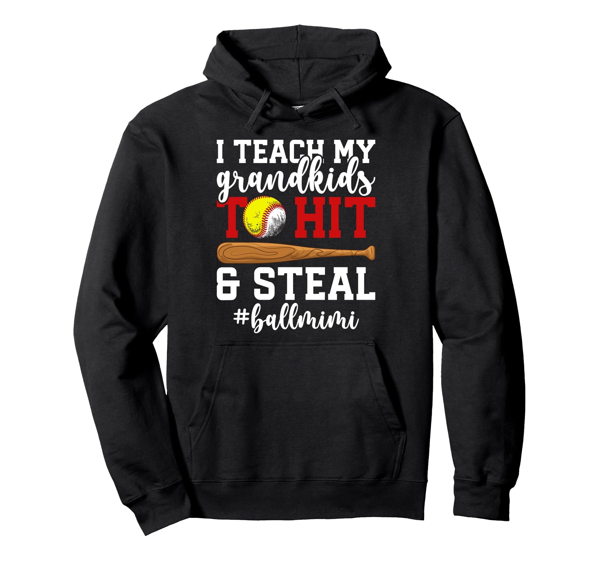 Ball Mimi Funny Baseball Softball Mimi Hoodie - Graphic Print Men Women - T-Shirt, Sweatshirt, Hoodie