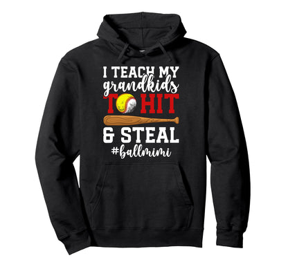 Ball Mimi Funny Baseball Softball Mimi Hoodie - Graphic Print Men Women - T-Shirt, Sweatshirt, Hoodie