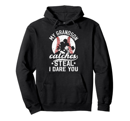 Funny Baseball Catcher Grandpa Baseball Hoodie - Graphic Print Unisex - T-Shirt, Sweatshirt, Hoodie