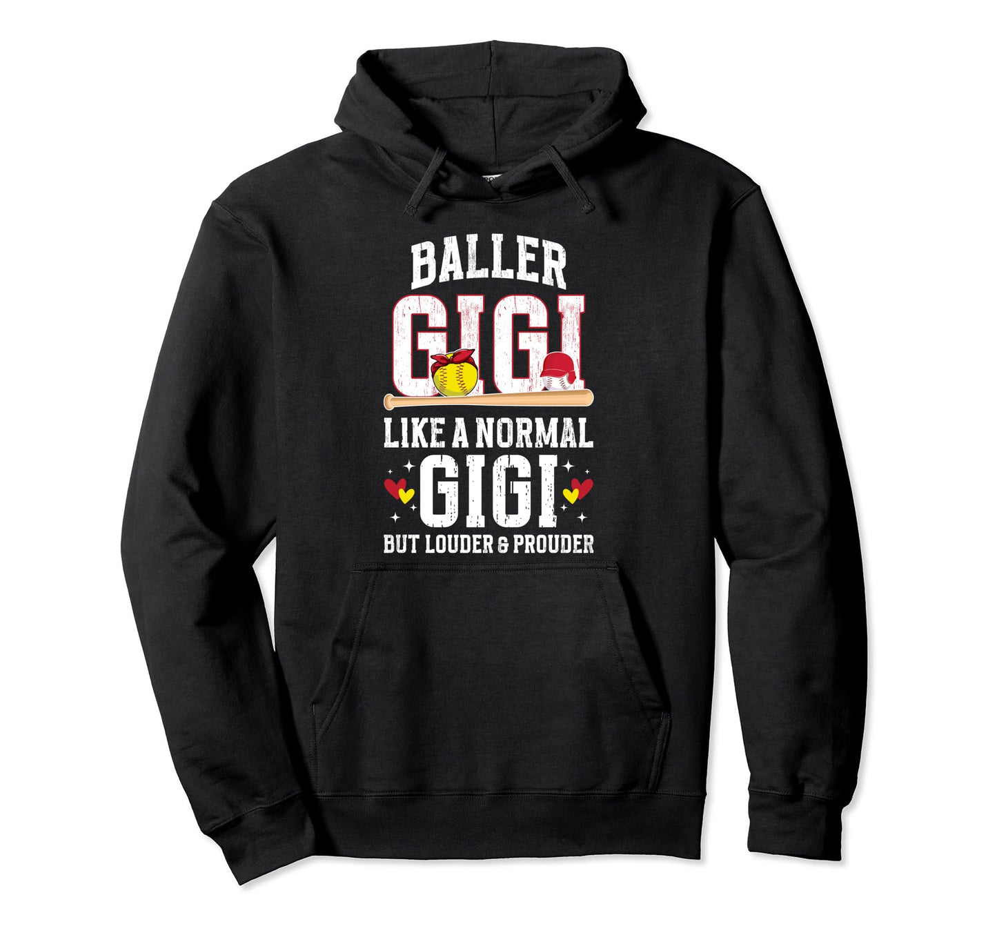 Baller Gigi Louder Prouder Baseball Hoodie - Aesthetic Graphic Unisex - T-Shirt, Sweatshirt, Hoodie