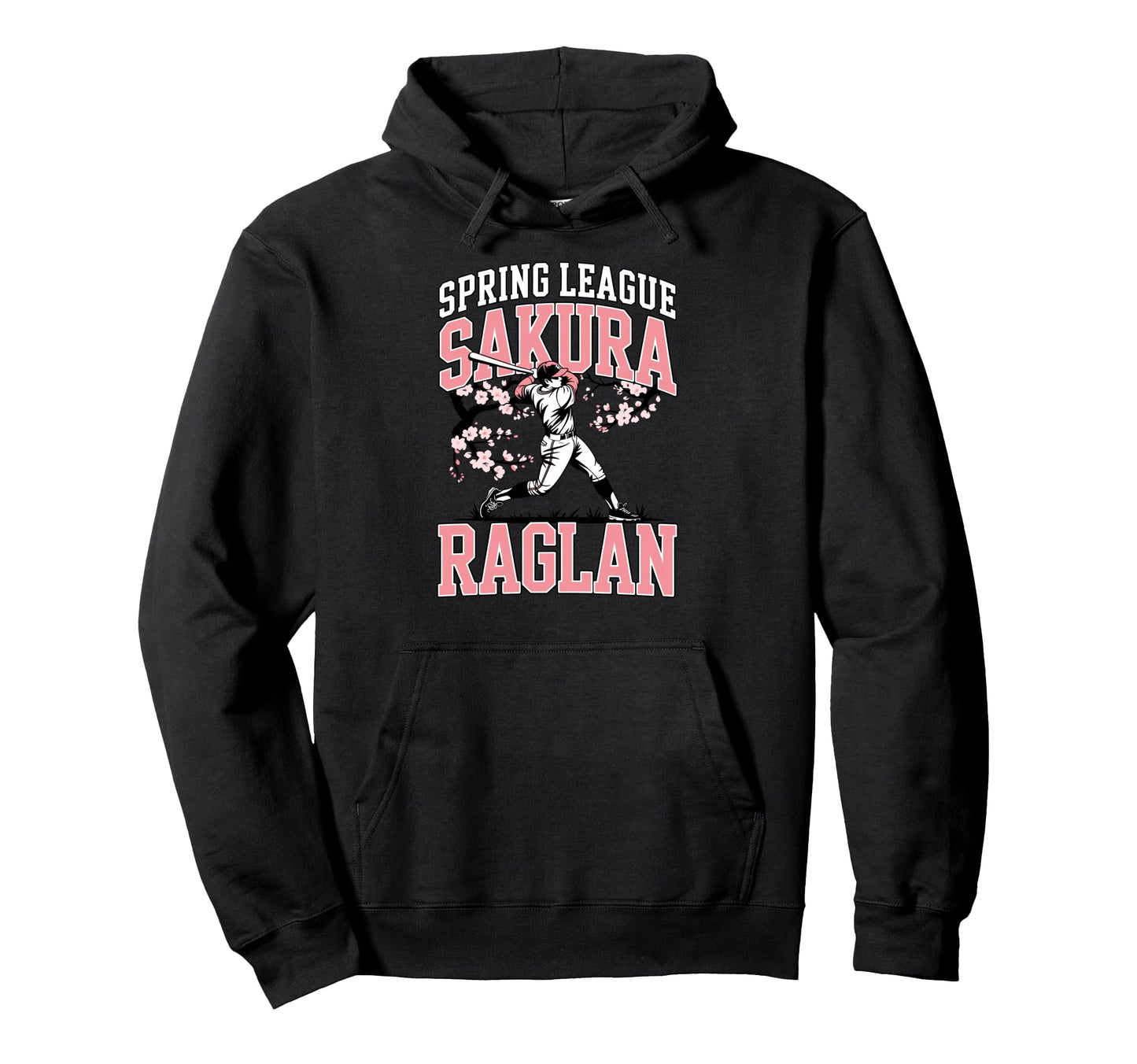 Spring League Sakura Baseball Batter Hoodie - Aesthetic Graphic for Adults - T-Shirt, Sweatshirt, Hoodie