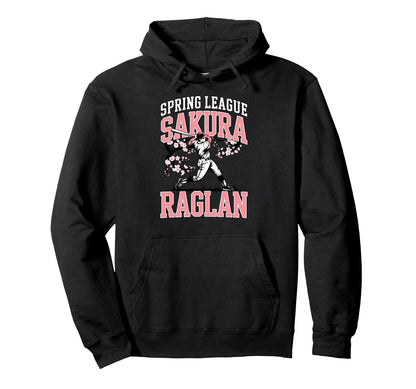 Spring League Sakura Baseball Batter Hoodie - Aesthetic Graphic for Adults - T-Shirt, Sweatshirt, Hoodie