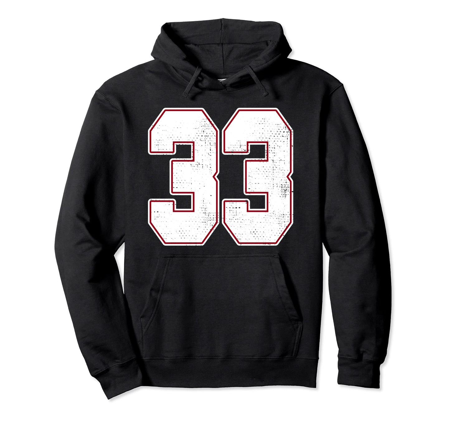 33 Outline Number 33 Varsity Fan Sports Hoodie - Graphic Print for Adults - T-Shirt, Sweatshirt, Hoodie