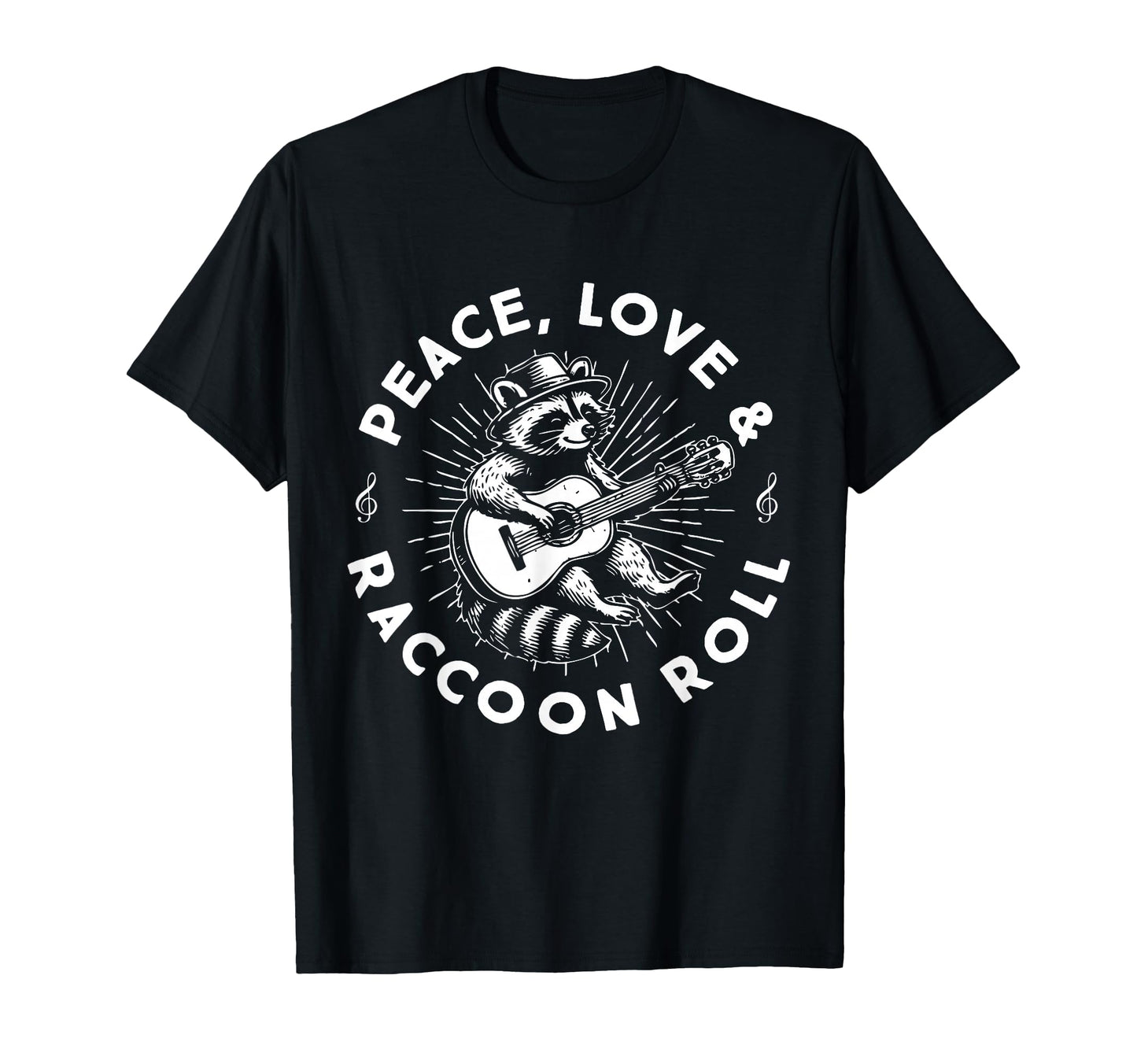 Raccoon Rock And Roll Music Raccoon T-Shirt - Custom Art Print Men Women - T-Shirt, Sweatshirt, Hoodie