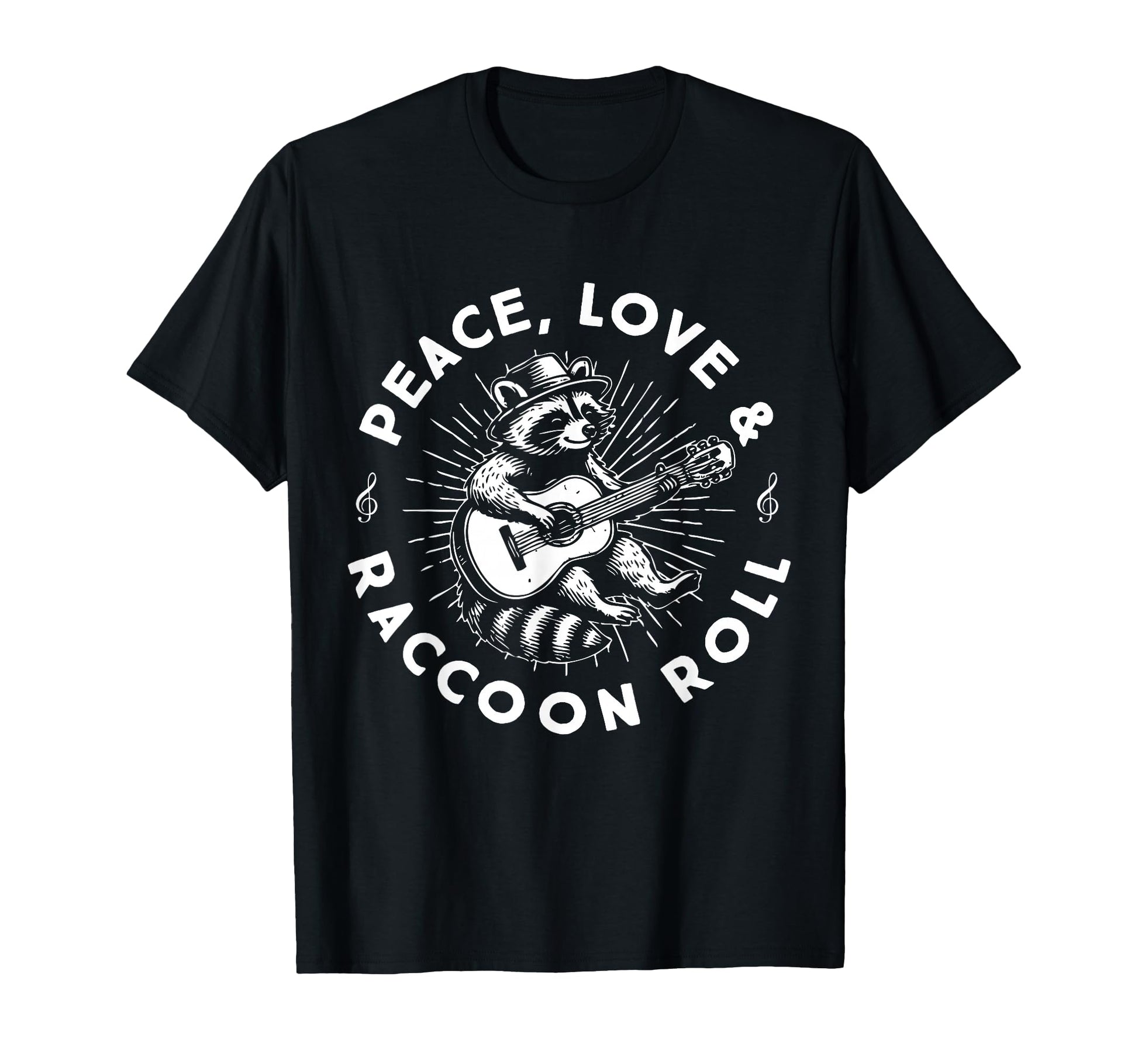Raccoon Rock And Roll Music Raccoon T-Shirt - Custom Art Print Men Women - T-Shirt, Sweatshirt, Hoodie