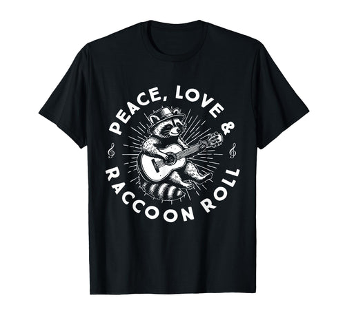 Raccoon Rock And Roll Music Raccoon T-Shirt - Custom Art Print Men Women - T-Shirt, Sweatshirt, Hoodie