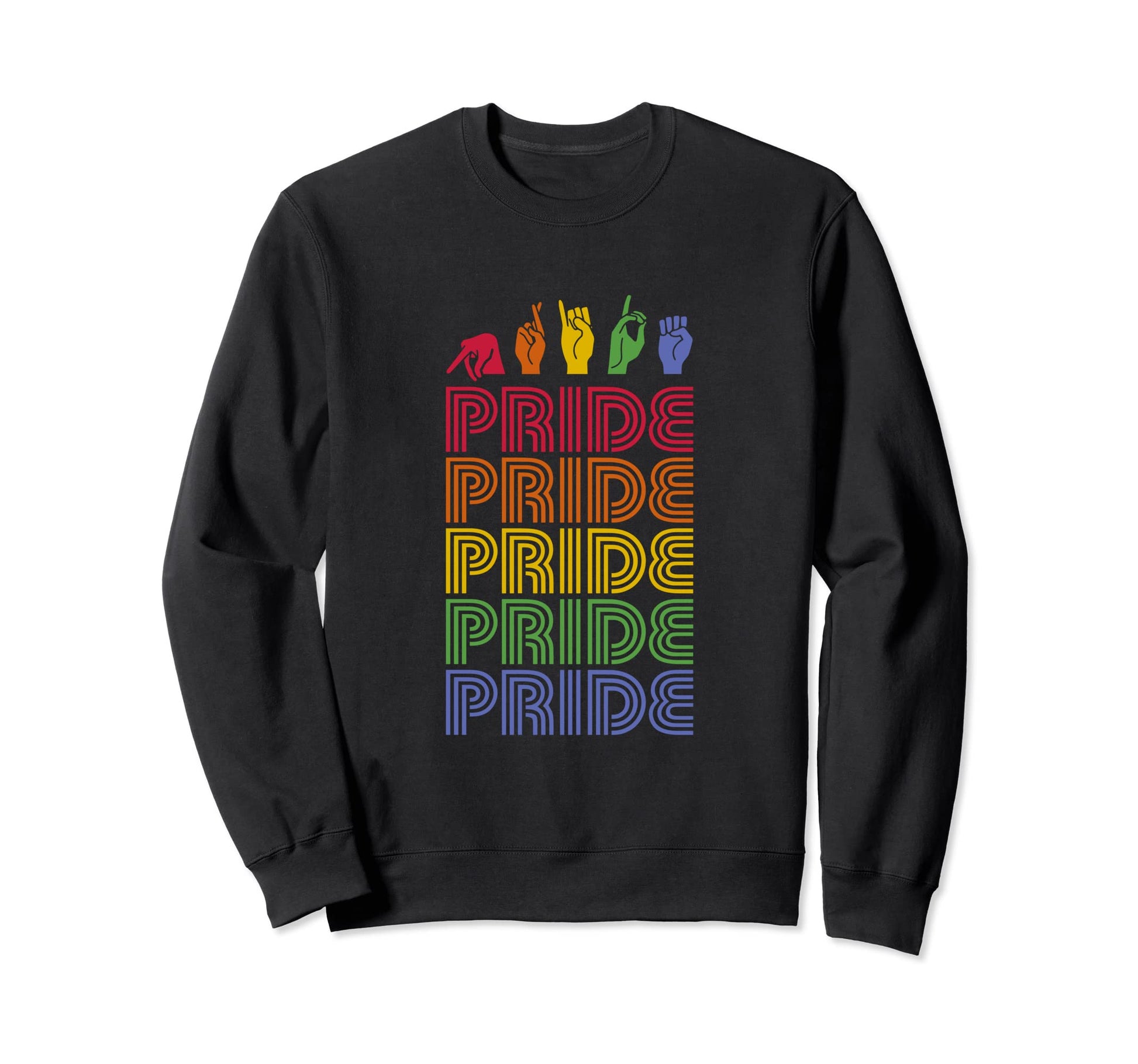 Hand Sign Language Lgbtq Pride Sweatshirt - Graphic Print for Adults - T-Shirt, Sweatshirt, Hoodie