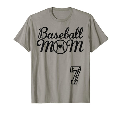 Baseball Mom Jersey 7 Baseball T-Shirt - Custom Art Print for Adults - T-Shirt, Sweatshirt, Hoodie