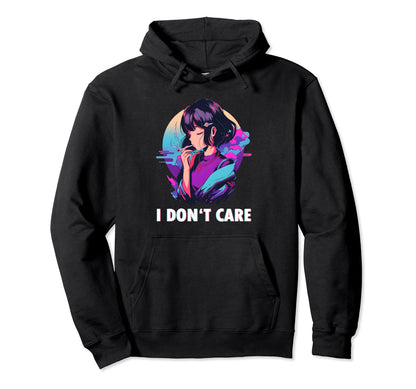 Aesthetic Vaporwave I Dont Care Hoodie - Aesthetic Graphic for Adults - T-Shirt, Sweatshirt, Hoodie
