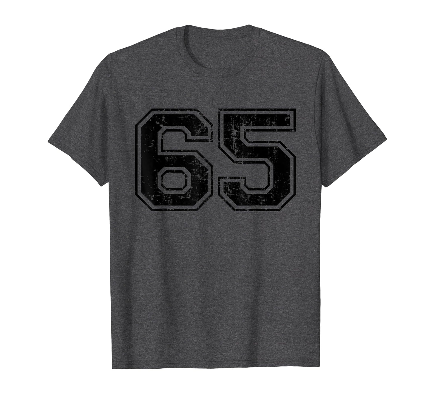Number 65 Varsity Distressed Sport T-Shirt - Novelty Apparel Men Women - T-Shirt, Sweatshirt, Hoodie