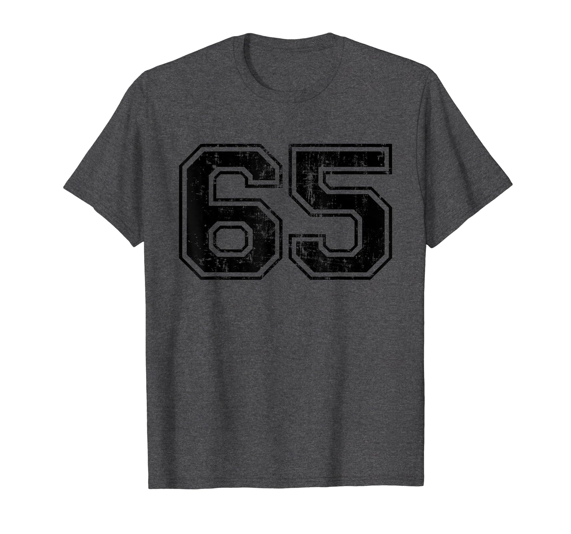 Number 65 Varsity Distressed Sport T-Shirt - Novelty Apparel Men Women - T-Shirt, Sweatshirt, Hoodie