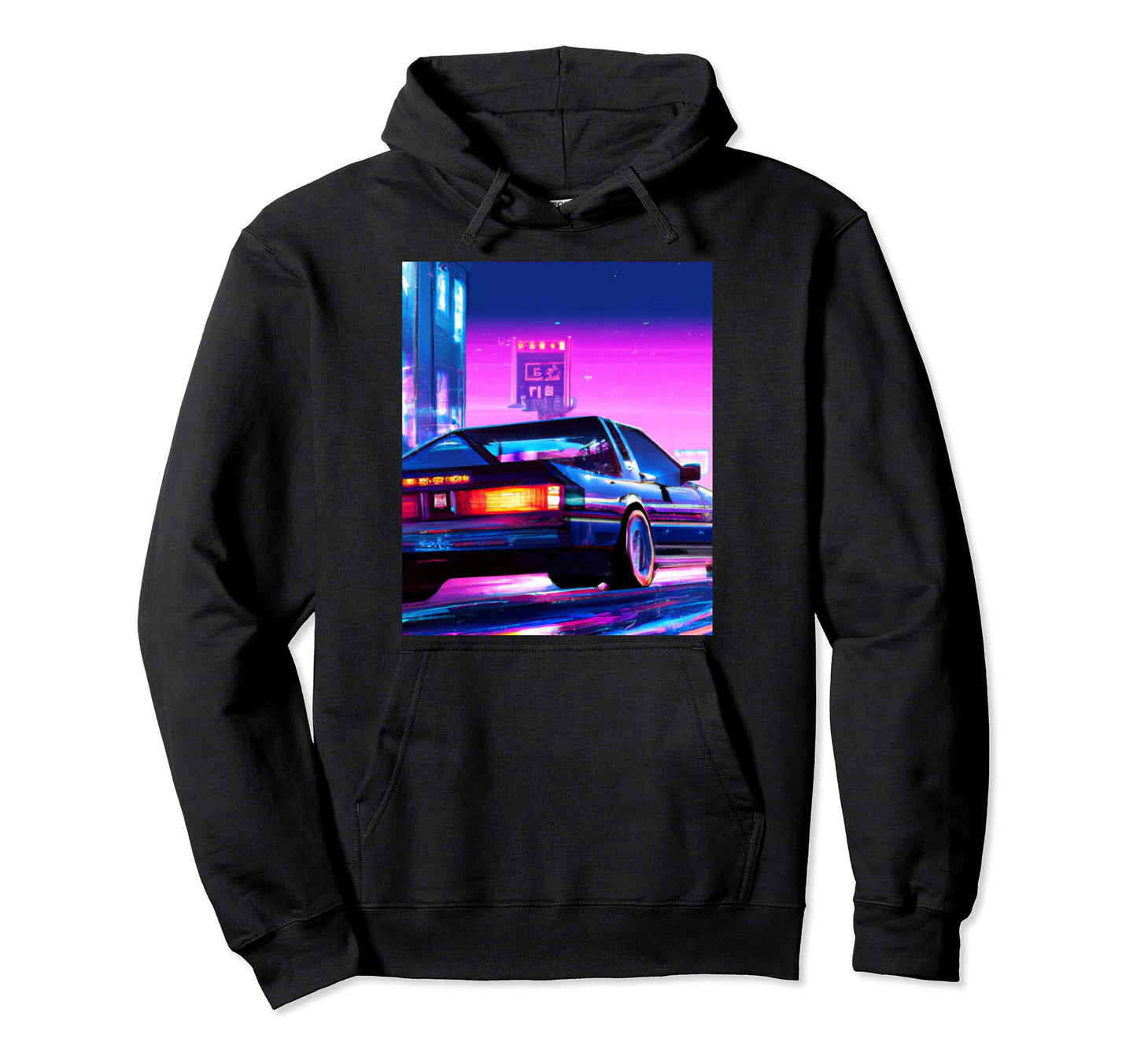 Vaporwave Car Synthwave City Vaporwave Hoodie - Fun Novelty Design Unisex - T-Shirt, Sweatshirt, Hoodie